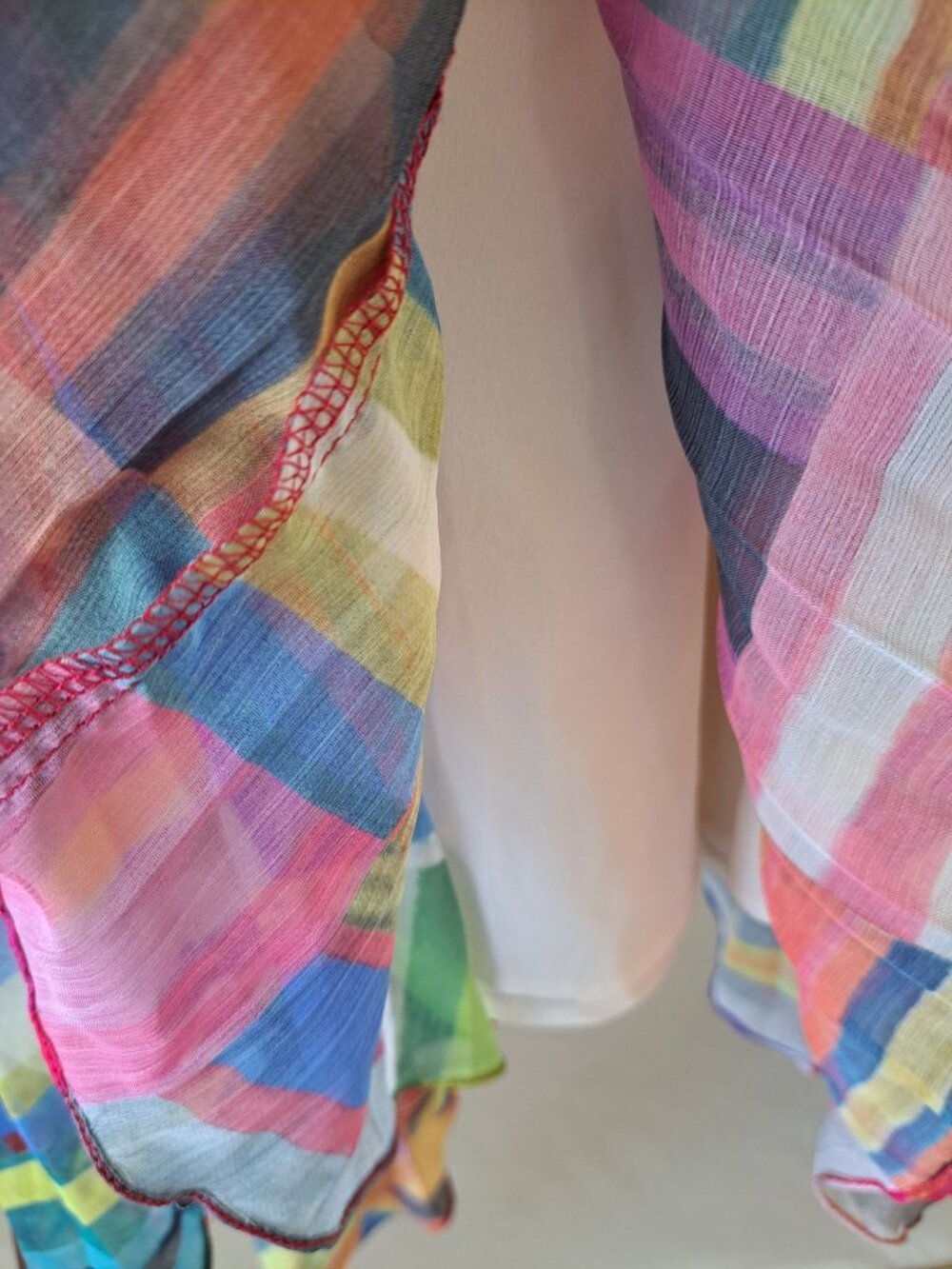 NEW Anthropologie Ranna Gill Pleated Midi Skirt Asymmetrical Hem Rainbow Small - Picture 10 of 16